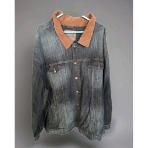 True Nation Denim Jean Jacket Mens‎ Size 4XL Blue Trucker Oversized Coat.